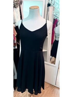 Lush Black Spaghetti Strap Mini Dress size medium